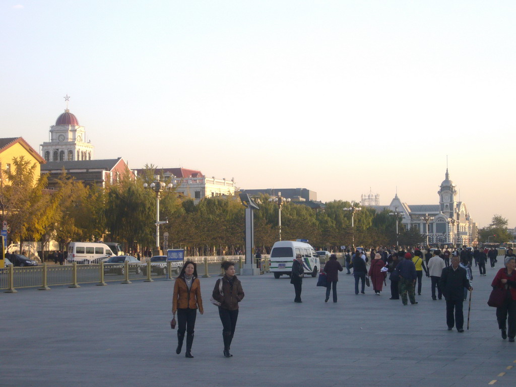 Southeast side of Tiananmen Square with the former Foreign Legation Quarter and the Old Beijing Railway Station