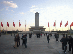 Tiananmen Square with the Monument to the People`s Heroes and the Mausoleum of Mao Zedong