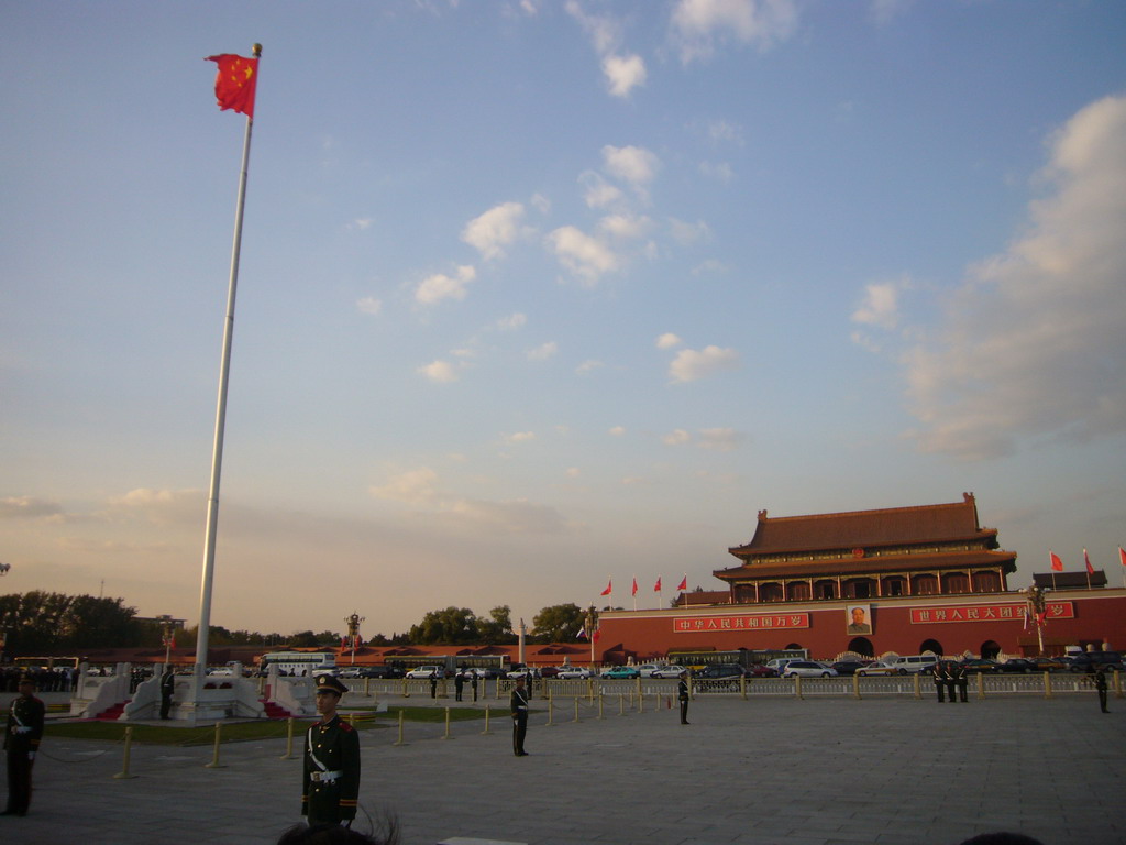 Flag-Lowering Ceremony at Tiananmen Square, in front of the Gate of Heavenly Peace