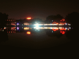 Restaurants and pubs at Beihai Lake, by night