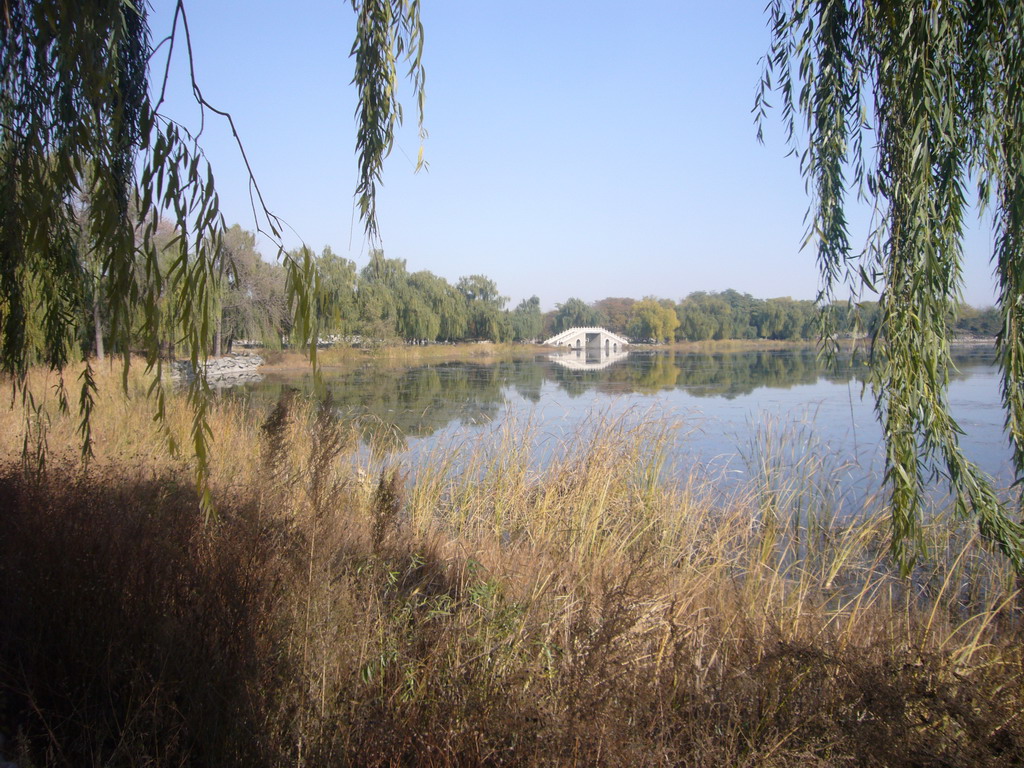 Lake with a bridge at the east side of the Old Summer Palace