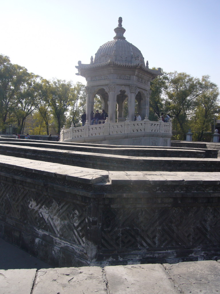 The pavilion at the center of the Wanhua Zhen maze at the European Palaces at the Old Summer Palace