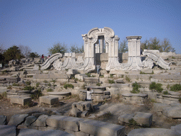 Ruins of the Dashuifa fountains at the Yuanying Guan observatory at the European Palaces at the Old Summer Palace