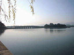 The Seventeen-Arch Bridge over Kunming Lake and the South Lake Island at the Summer Palace, viewed from the East Causeway