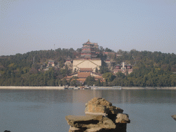 Kunming Lake and Longevity Hill with the Tower of Buddhist Incense at the Summer Palace, viewed from the South Lake Island
