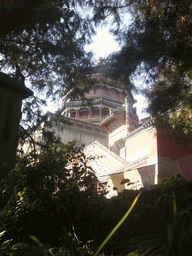 The Tower of Buddhist Incense at the Summer Palace, viewed from a staircase on the southeast side