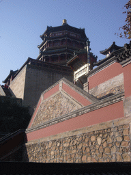 The Tower of Buddhist Incense at the Summer Palace, viewed from a staircase on the southeast side