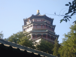 The Tower of Buddhist Incense at the Summer Palace, viewed from a staircase on the southeast side