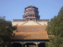 Front of the Second Palace Gate and the Tower of Buddhist Incense at the Summer Palace