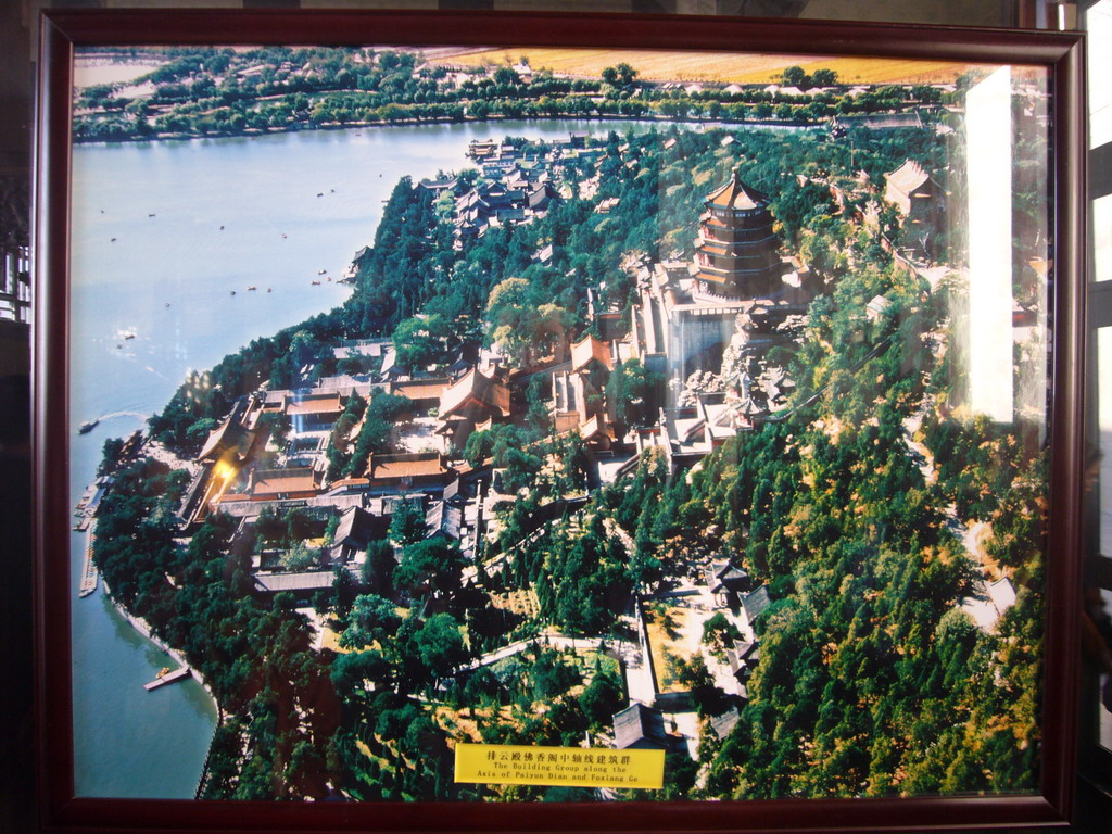 Photograph of Longevity Hill with the Tower of Buddhist Incense at the Summer Palace, with explanation