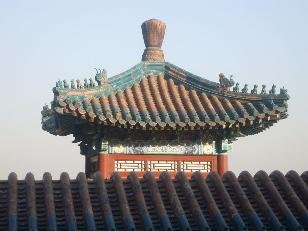 Pavilion on the east side of the Tower of Buddhist Incense at the Summer Palace, viewed from the Tower of Buddhist Incense