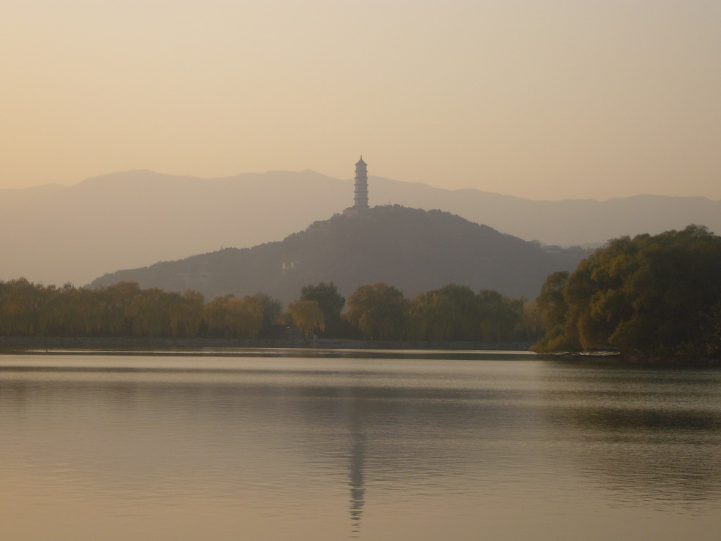Kunming Lake at the Summer Palace and the Jade Spring Hill with the Yufeng Pagoda, viewed from the West Causeway