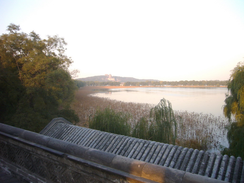 Kunming Lake and Longevity Hill with the Tower of Buddhist Incense and the Hall of the Sea of Wisdom at the Summer Palace, viewed from the Hall of Good Sight