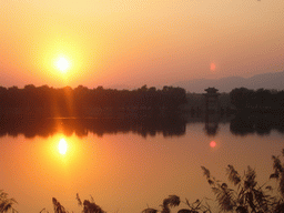 Kunming Lake and the Willow Bridge at the Summer Palace, at sunset