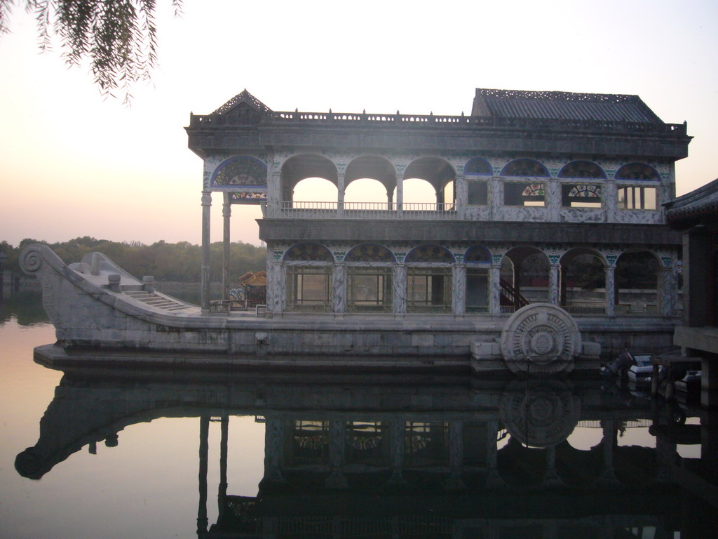 The Marble Boat at the northwest side of Kunming Lake at the Summer Palace, at sunset