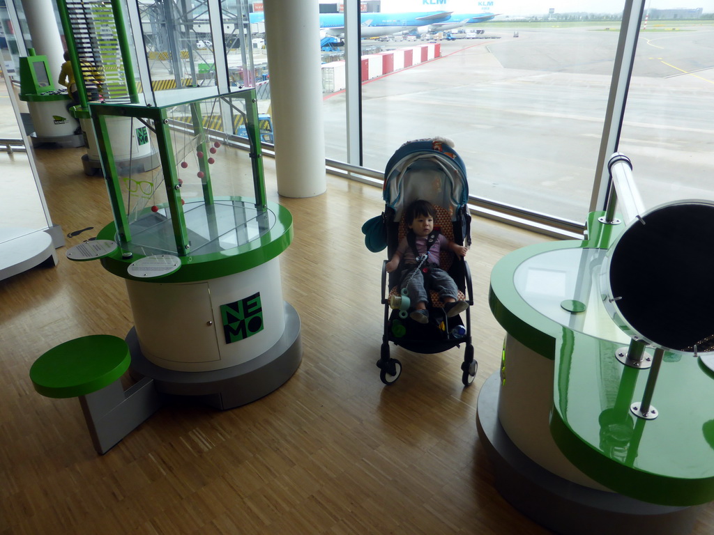 Max at the Science Center NEMO exhibition at Schiphol Airport