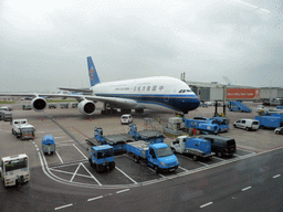 Our China Southern airplane at Schiphol Airport
