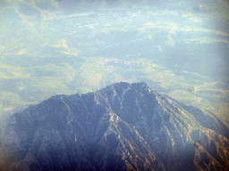 Mountain on the west side of the city, viewed from the airplane from Amsterdam