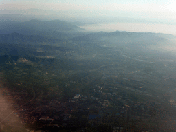 Southwest side of the city, viewed from the airplane from Amsterdam