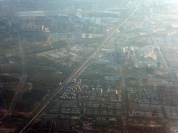 Southwest side of the city, viewed from the airplane from Amsterdam