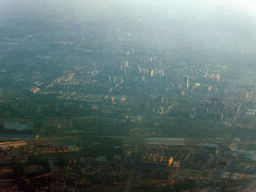 Southwest side of the city, viewed from the airplane from Amsterdam