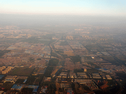 East side of the city, viewed from the airplane from Amsterdam