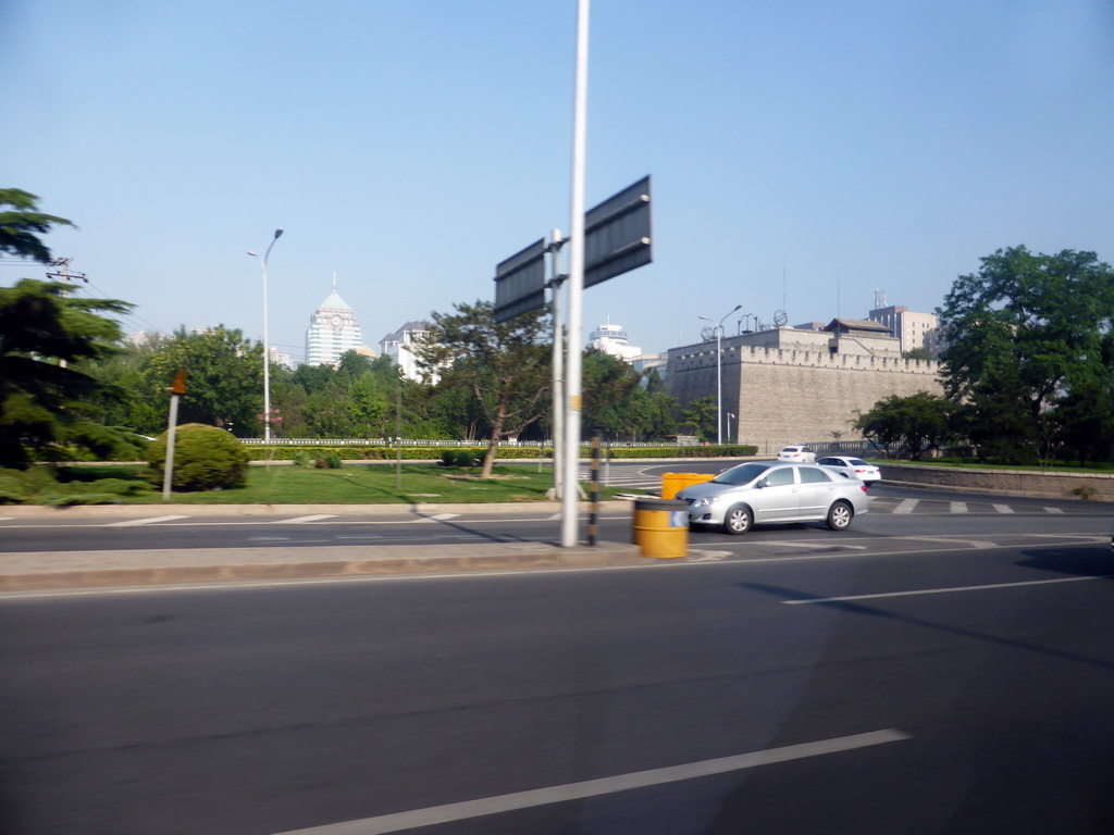 The Beijing Ancient Observatory, viewed from the taxi on the East 2nd Ring Road
