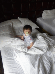 Max in our room in the Qianmen Jianguo Hotel