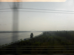 The bridge of the Zhangshi Expressway Connecting Line over the Hutuo River, viewed from the high speed train to Zhengzhou