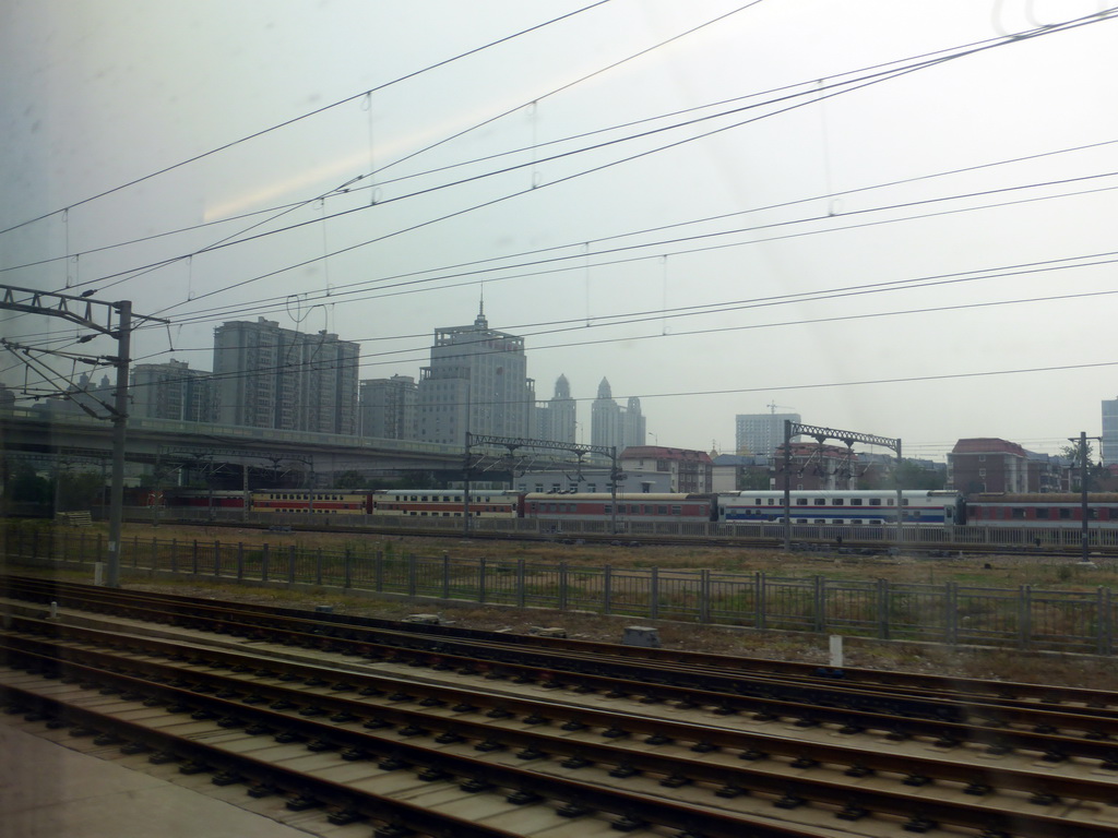 Buildings in the south part of Shijiazhuang, viewed from the high speed train to Zhengzhou