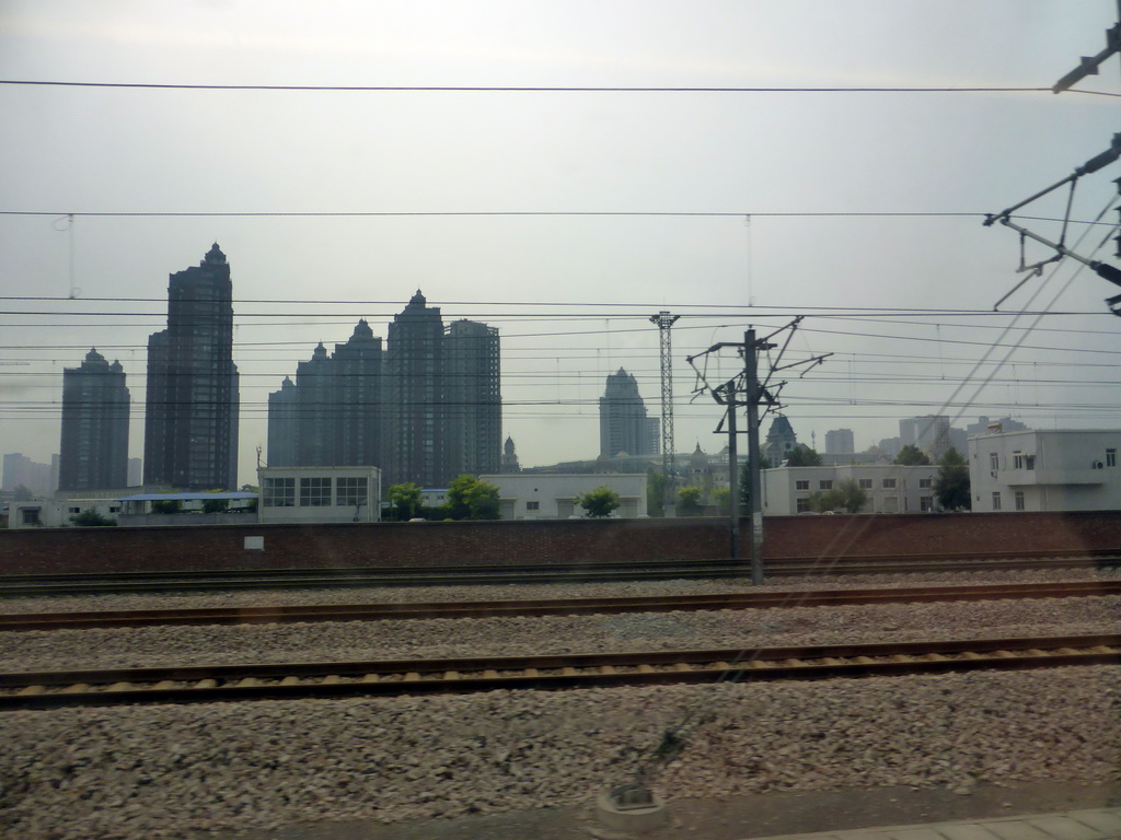 Buildings in the south part of Shijiazhuang, viewed from the high speed train to Zhengzhou