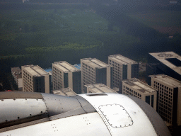 Buildings on the northeast side of the city, viewed from the airplane from Dalian