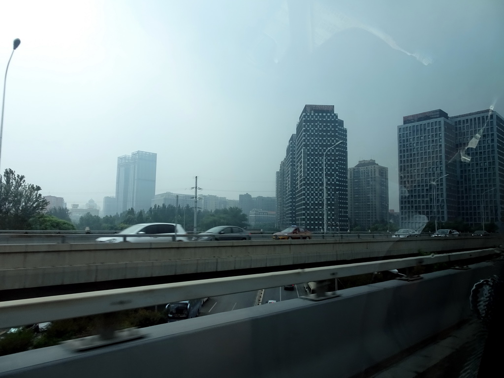 Buildings along the Airport Expressway, viewed from the taxi from the airport to the hotel