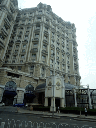 Front of the Legendale Hotel at Jinbao Street, viewed from the taxi from the airport to the hotel