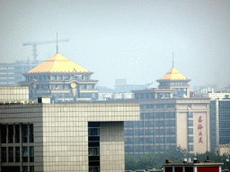 Towers of the Xinhai Jinjiang Hotel at the Dongtangzi Hutong street, viewed from our room at the Beijing Prime Hotel Wanfujing