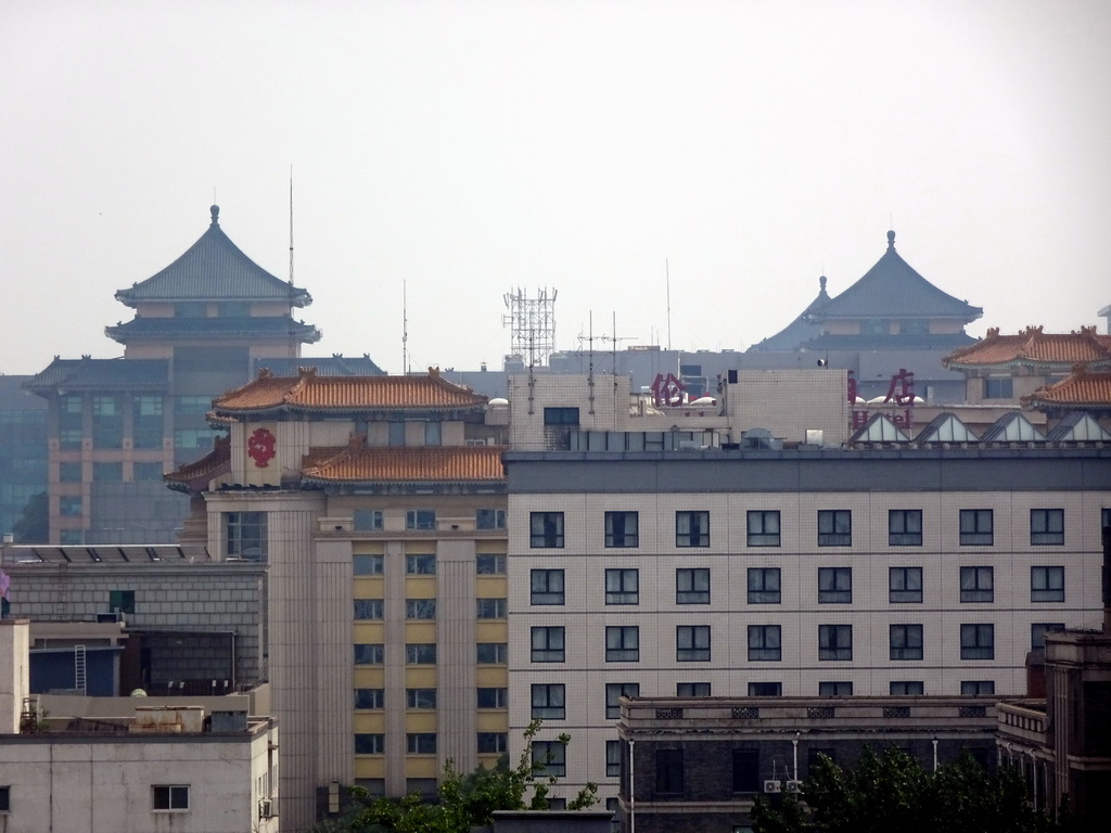 Rooftops in the area of Wangfujing Street, viewed from our room at the Beijing Prime Hotel Wanfujing