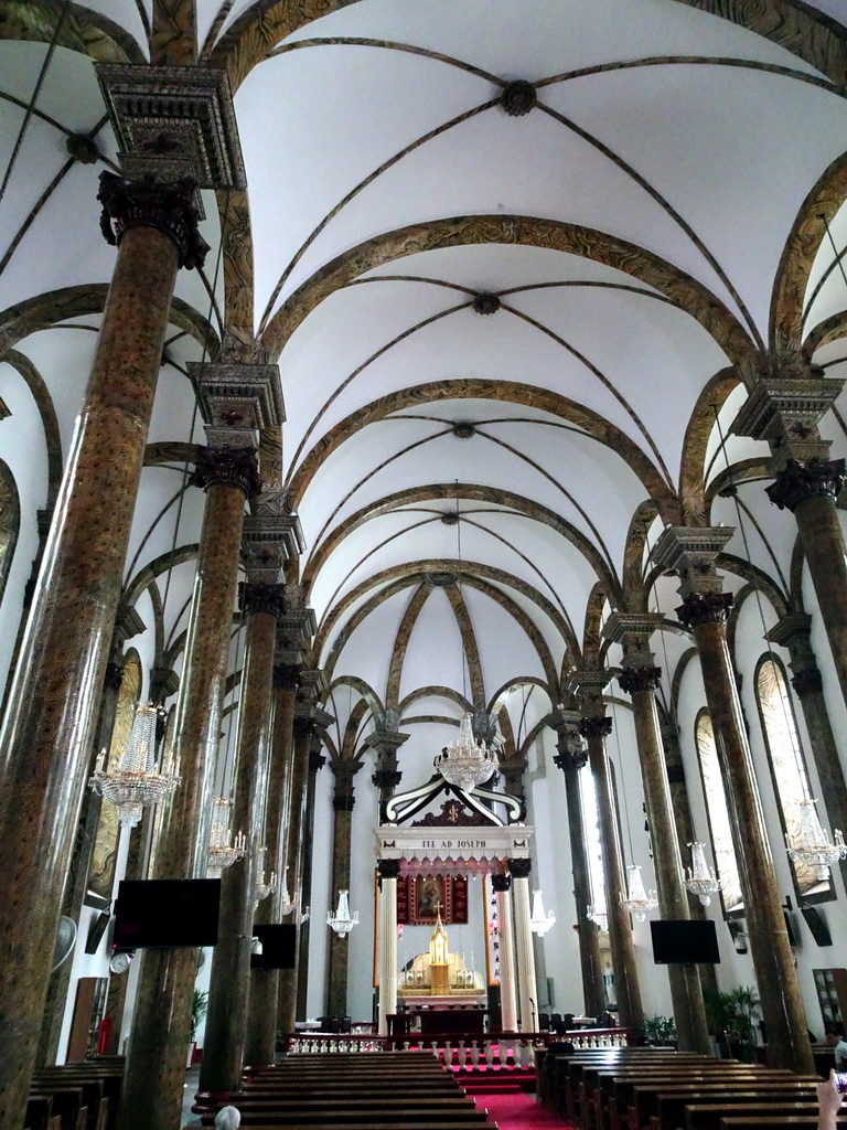 Nave, apse and altar of St. Joseph`s Wangfujing Church