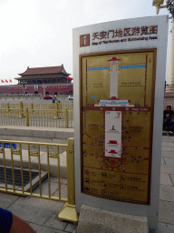 Map of Tiananmen Square and the surrounding area, and the Gate of Heavenly Peace