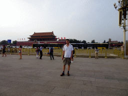 Tim in front of the Gate of Heavenly Peace at Tiananmen Square