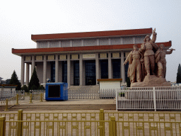 Back side of the Mausoleum of Mao Zedong at Tiananmen Square, with sculpture