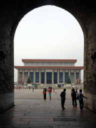 The back side of the Mausoleum of Mao Zedong at Tiananmen Square, viewed from under Zhengyang Gate