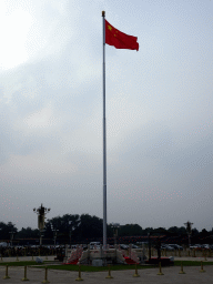 Chinese flag at Tiananmen Square, before the Flag-Lowering Ceremony