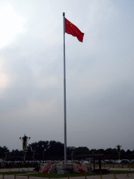 Chinese flag at Tiananmen Square, before the Flag-Lowering Ceremony