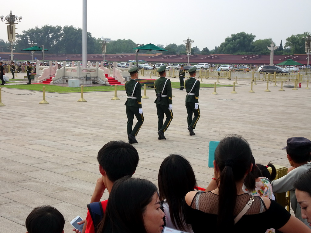 Guards at Tiananmen Square, before the Flag-Lowering Ceremony