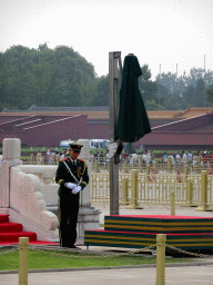 Guard at Tiananmen Square, before the Flag-Lowering Ceremony