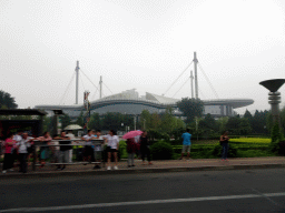 The Changping Integrated Sports Centre at Changping, viewed from the bus on the G6 Jingzang Expressway