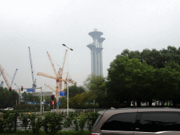 The Olympic Park Observation Tower, viewed from the bus on Beichen West Road