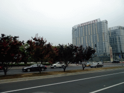 The China National Convention Center Grand Hotel at Beichen West Road, viewed from the bus