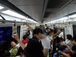 Interior of a subway train