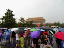 Tourists in front of the Upright Gate, south of the Forbidden City